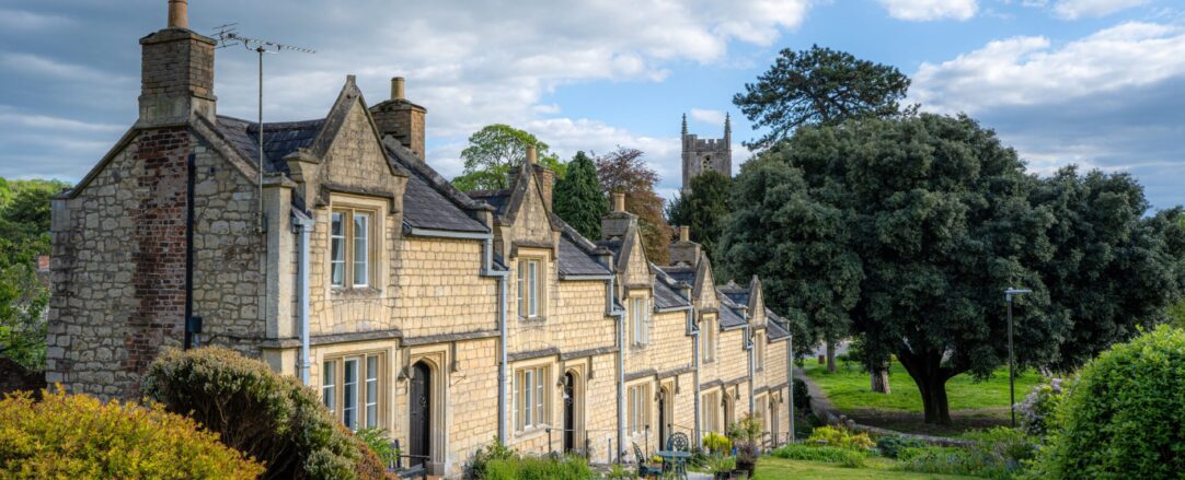 Historic Bearpackers Almshouses in Wotton Under Edge, England